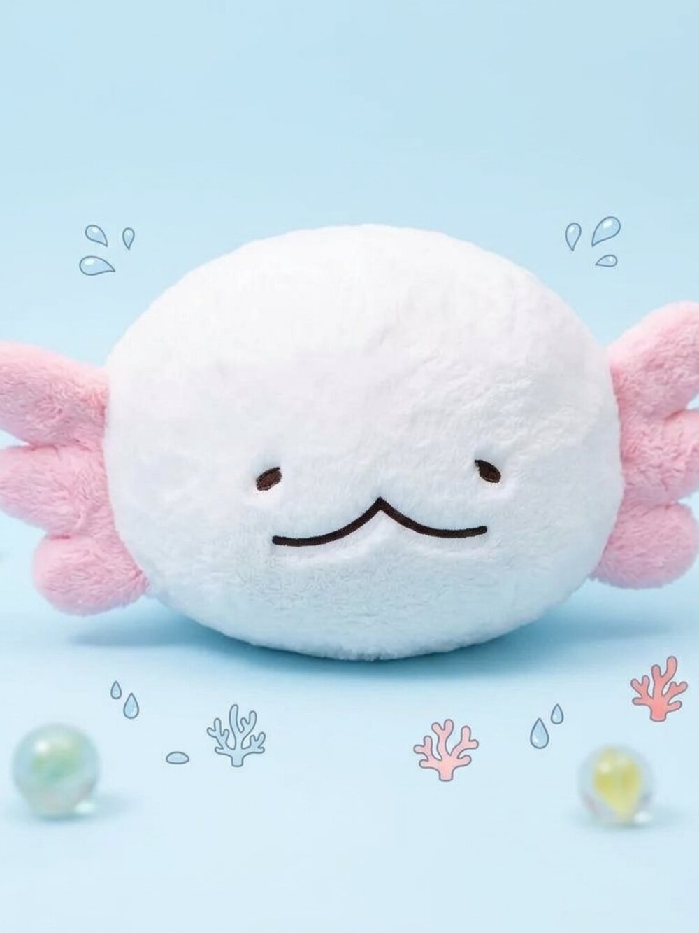 Yurutto Whoopers Axolotl Plushy (White)